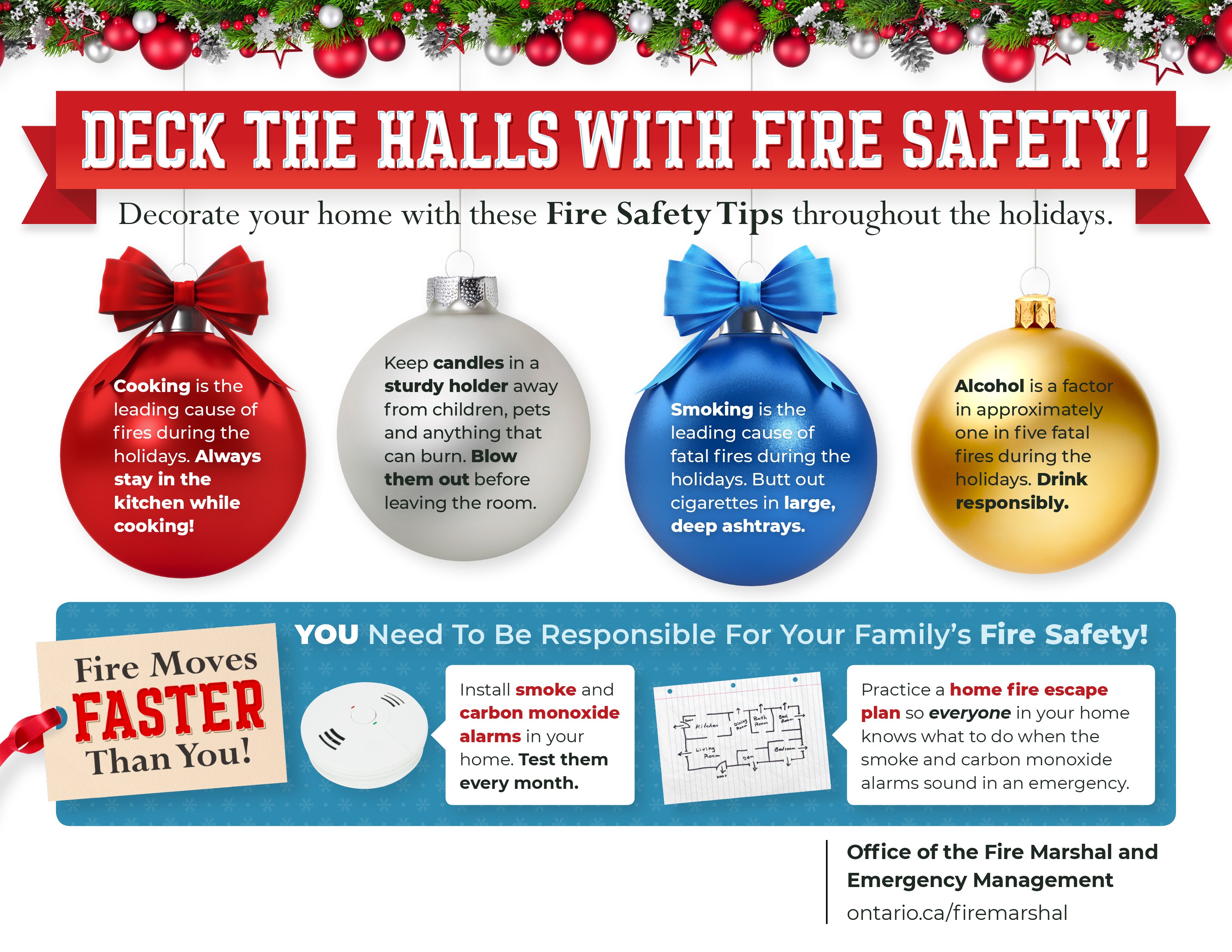 Holiday fire safety tips.